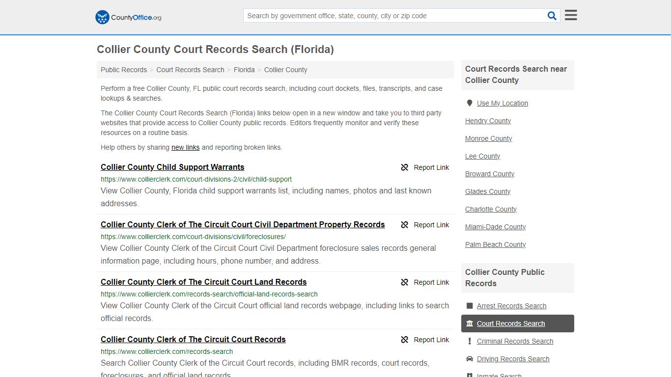 Collier County Court Records Search (Florida) - County Office